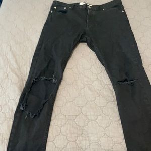 Men’s Topman black ripped skinny jeans